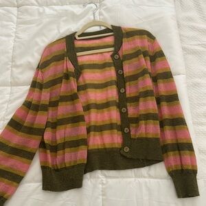 DAILY DRILLS Stripe Cardigan